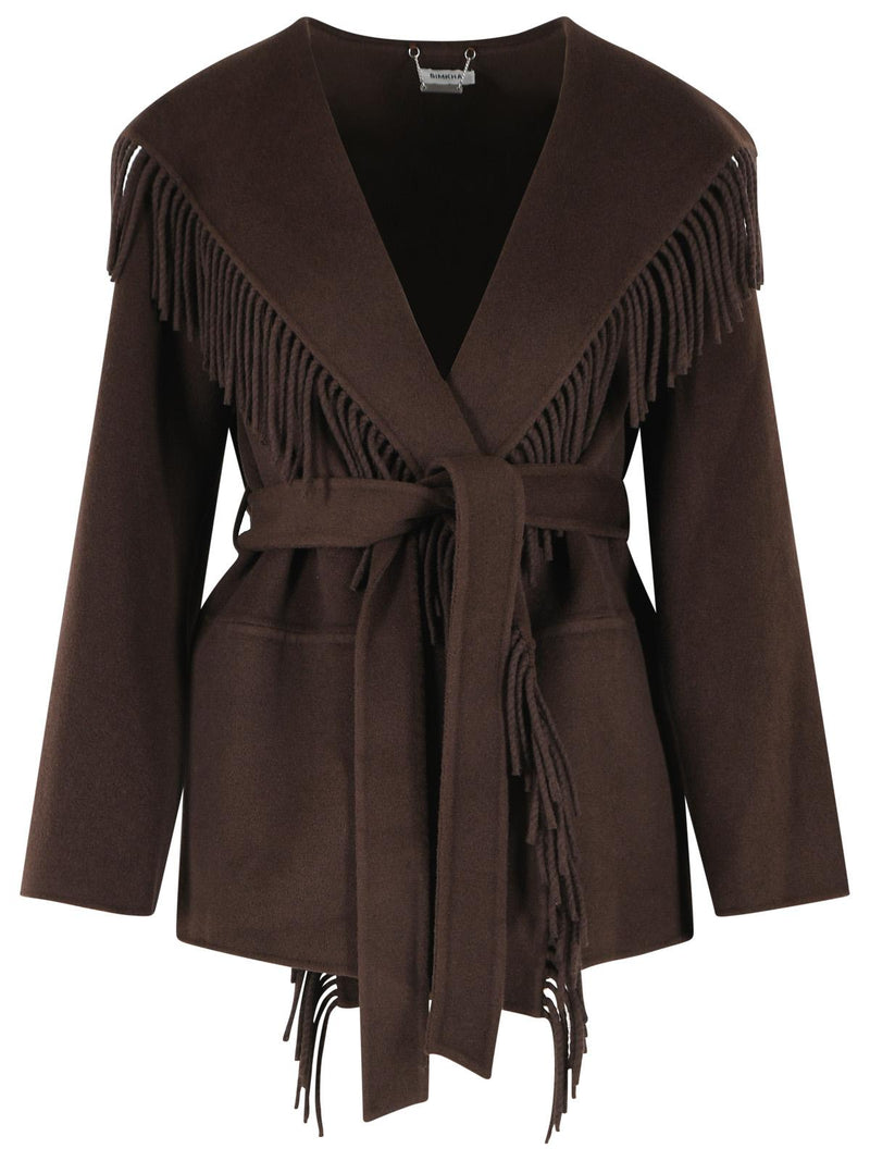 Simkhai Simkhai 'ROWEN' Brown Wool Blend Jacket - World Class Fashion