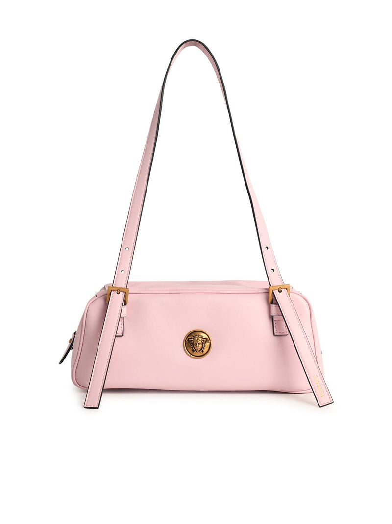 Versace Versace 'EMBLÈME' Pink Nappa Leather Bowling Bag - World Class Fashion