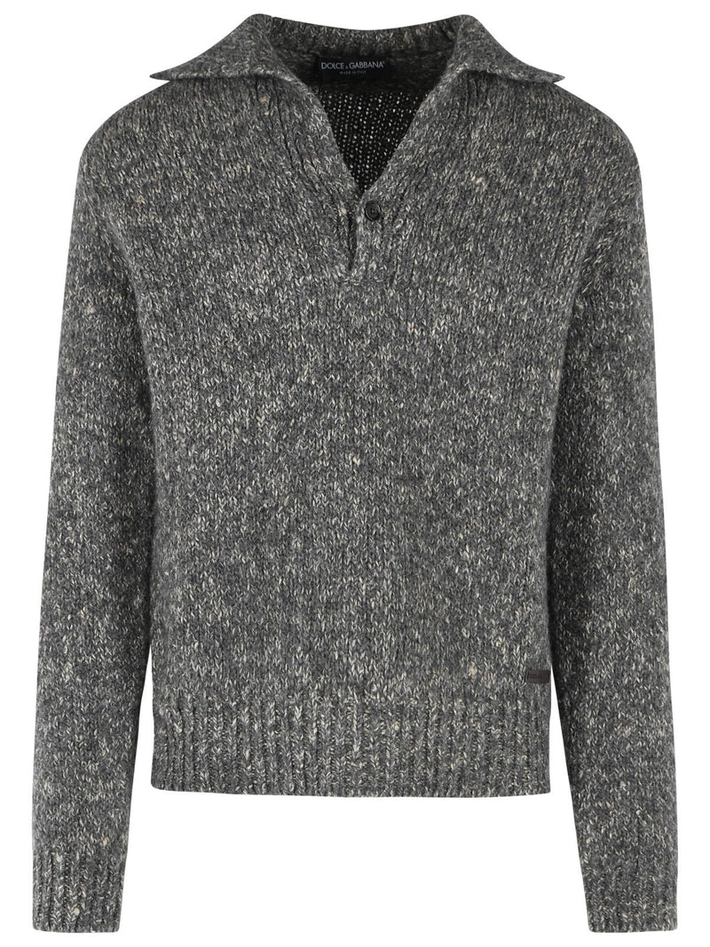Dolce & Gabbana Dolce & Gabbana Virgin Wool Blend Polo Shirt Grey - World Class Fashion