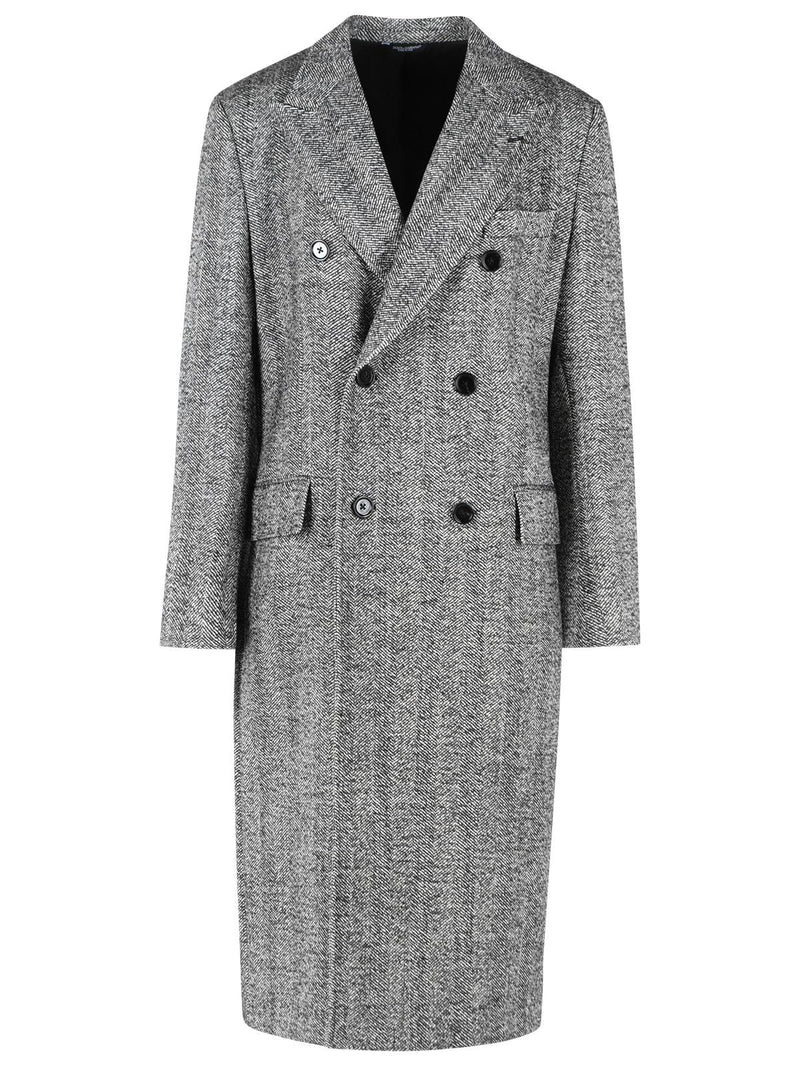 Dolce & Gabbana Dolce & Gabbana FANTASIA Grey Virgin Wool Coat - World Class Fashion