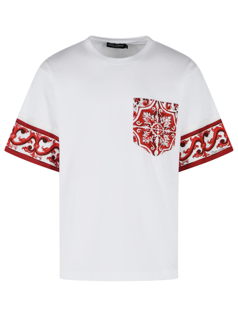 Dolce & Gabbana Dolce & Gabbana 'MAIOLICA' Print Cotton And Silk T-shirt - World Class Fashion
