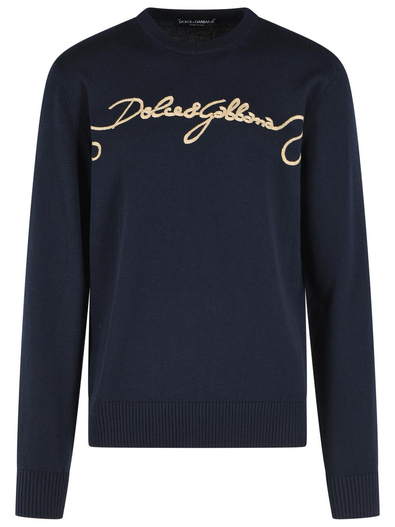 Dolce & Gabbana Dolce & Gabbana Navy Virgin Wool Sweater Men - World Class Fashion