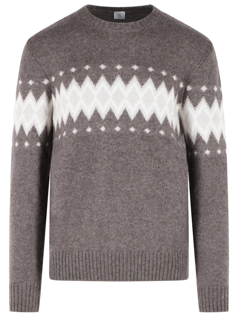 Eleventy Eleventy Cashmere Silk Blend Sweater Brown - World Class Fashion