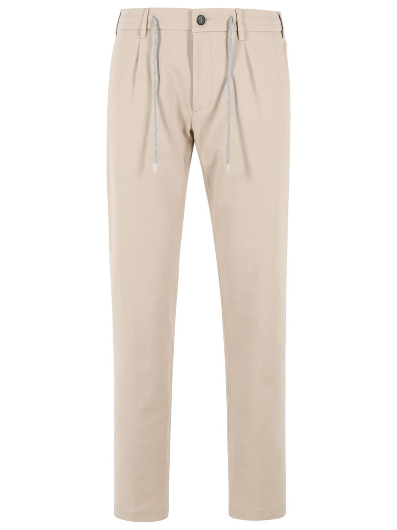 Eleventy Eleventy Stretch Cotton Pants Beige Men - World Class Fashion