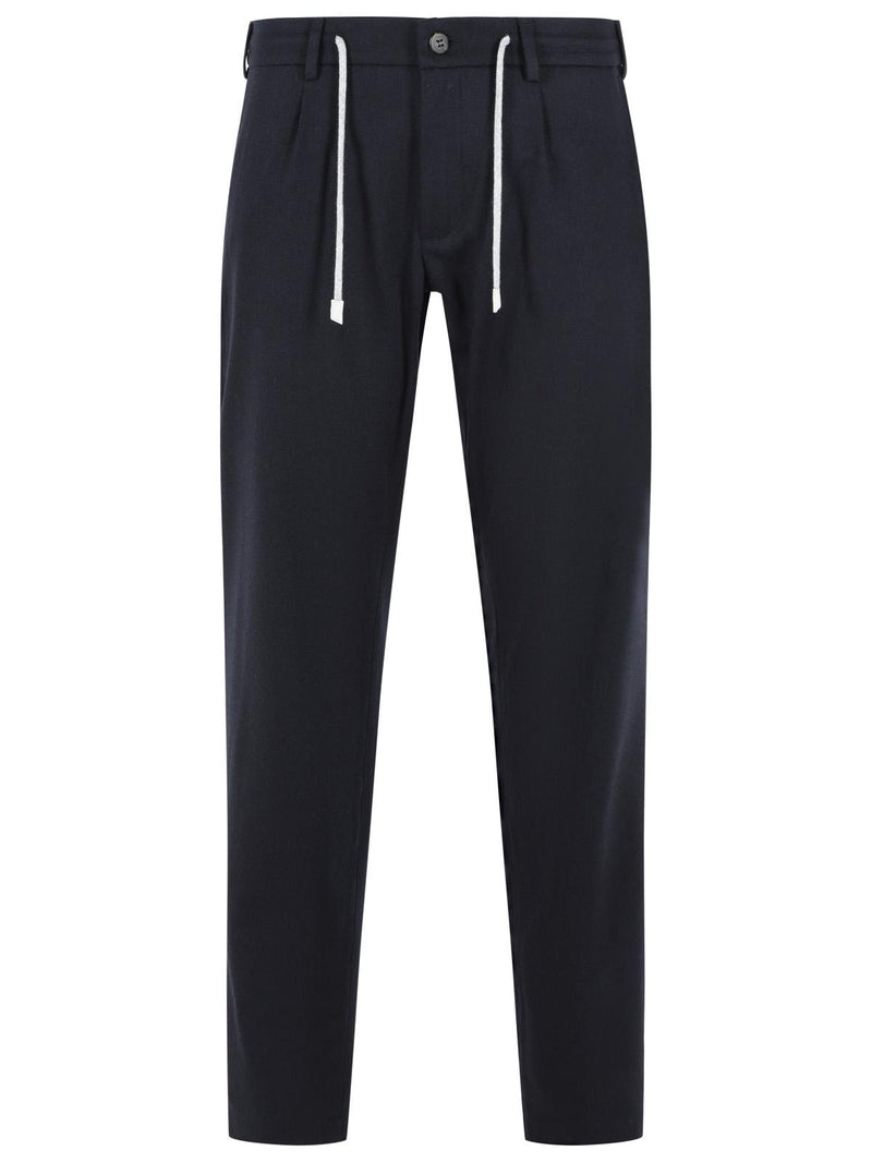 Eleventy Eleventy Wool Blend Trousers Blue Men - World Class Fashion