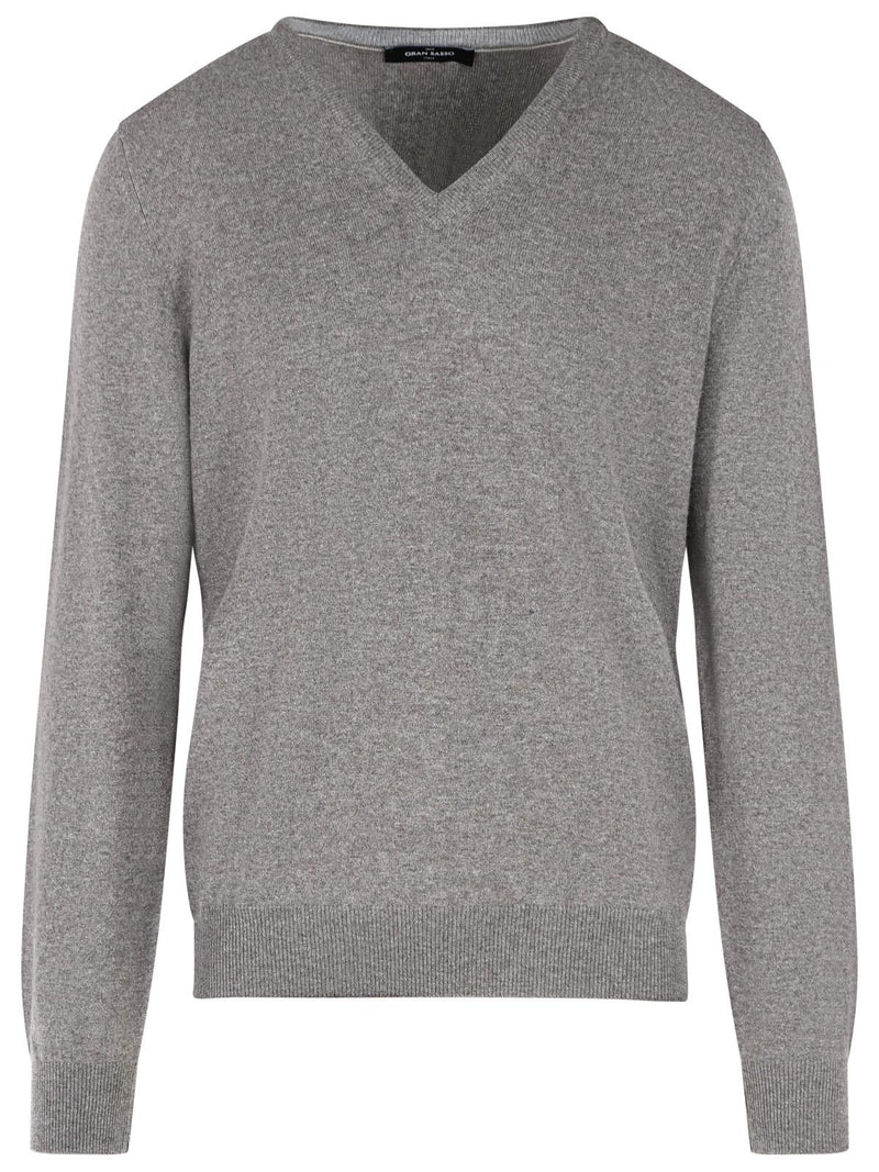 Gran Sasso Gran Sasso Taupe Cashmere Sweater Grey Men - World Class Fashion