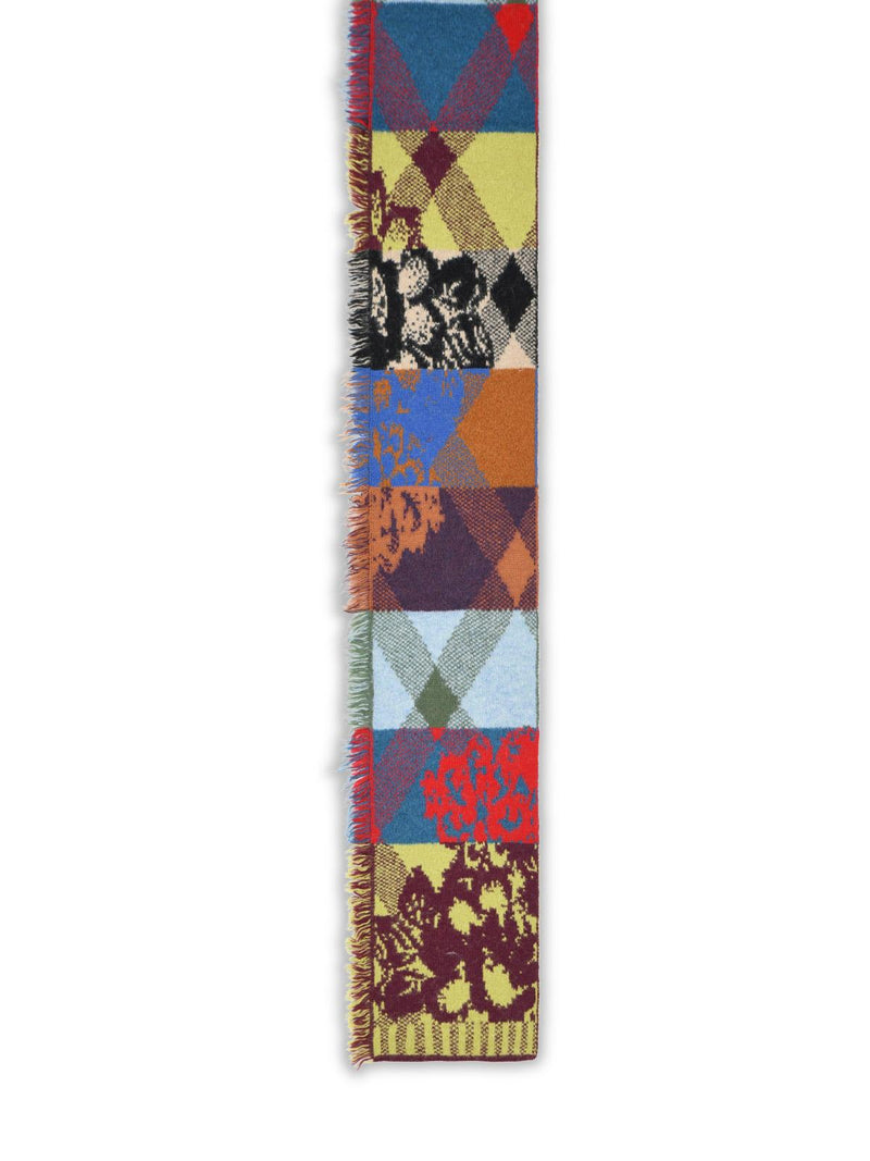 Dries Van Noten Dries Van Noten MATI Multicolor Wool Blend Scarf - World Class Fashion