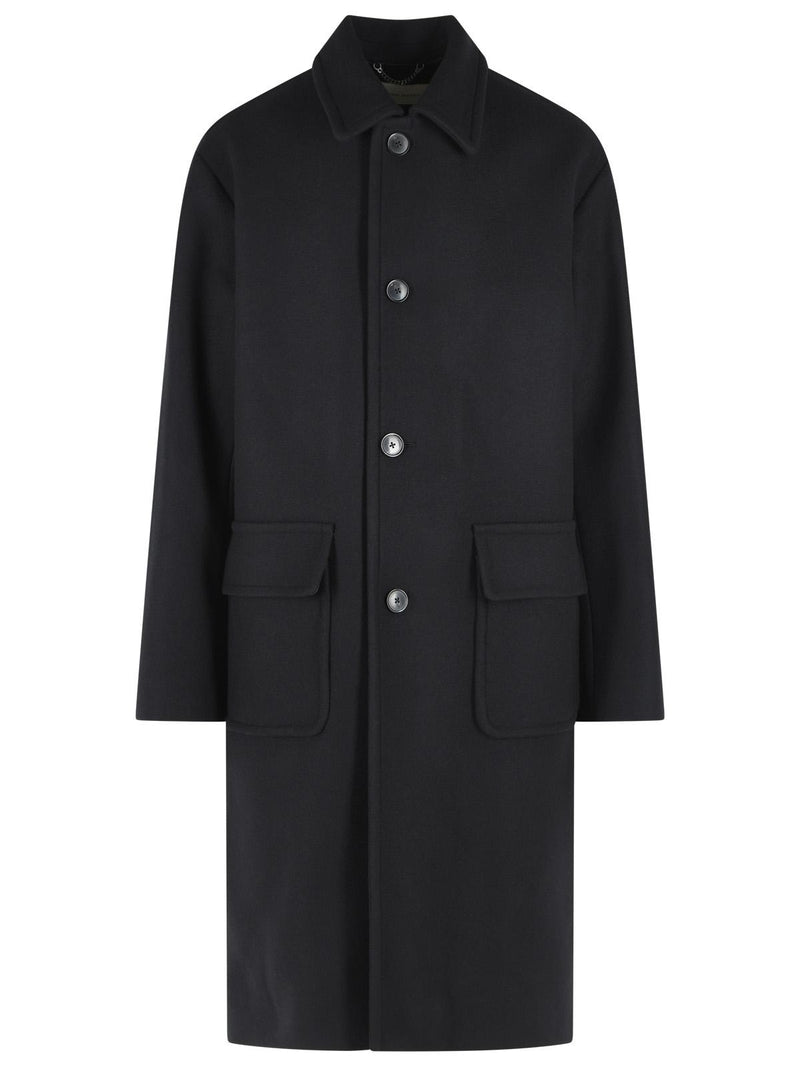 Dries Van Noten Dries Van Noten 'RANDALE' Black Wool Blend Coat - World Class Fashion