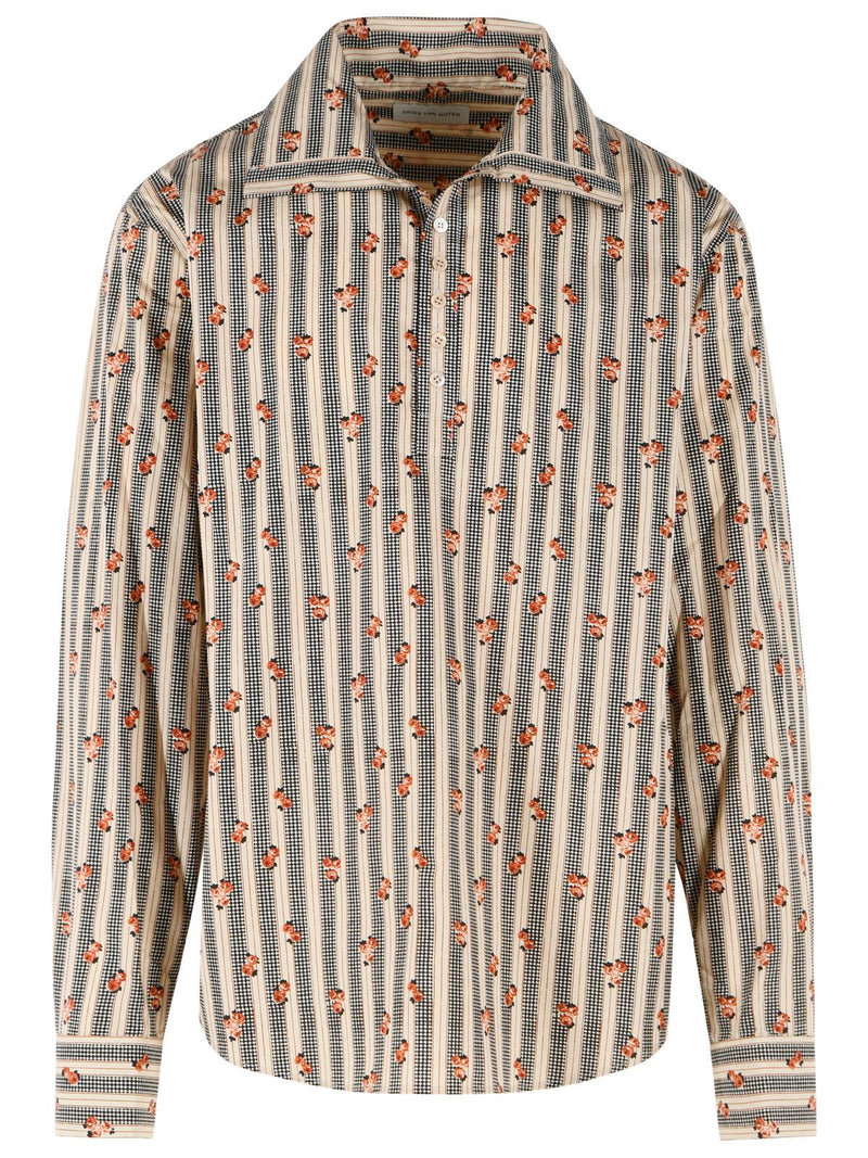 Dries Van Noten Dries Van Noten CEDON Beige Cotton Shirt - World Class Fashion