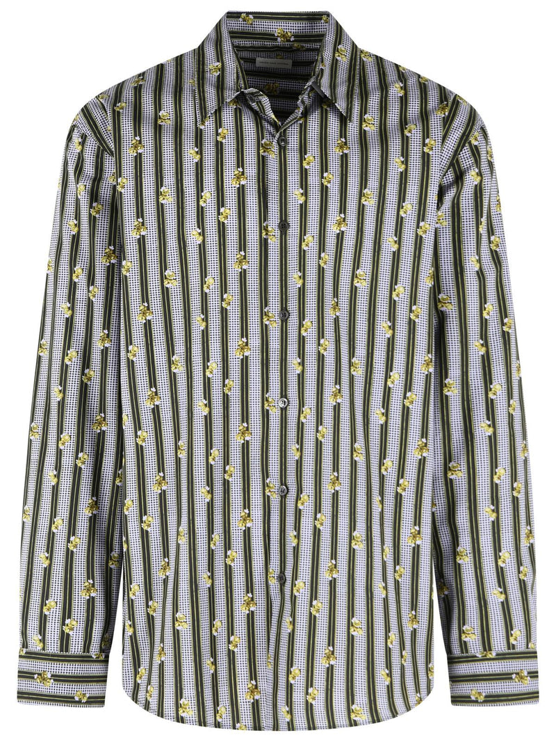 Dries Van Noten Dries Van Noten CAPER Lilac Cotton Shirt - World Class Fashion