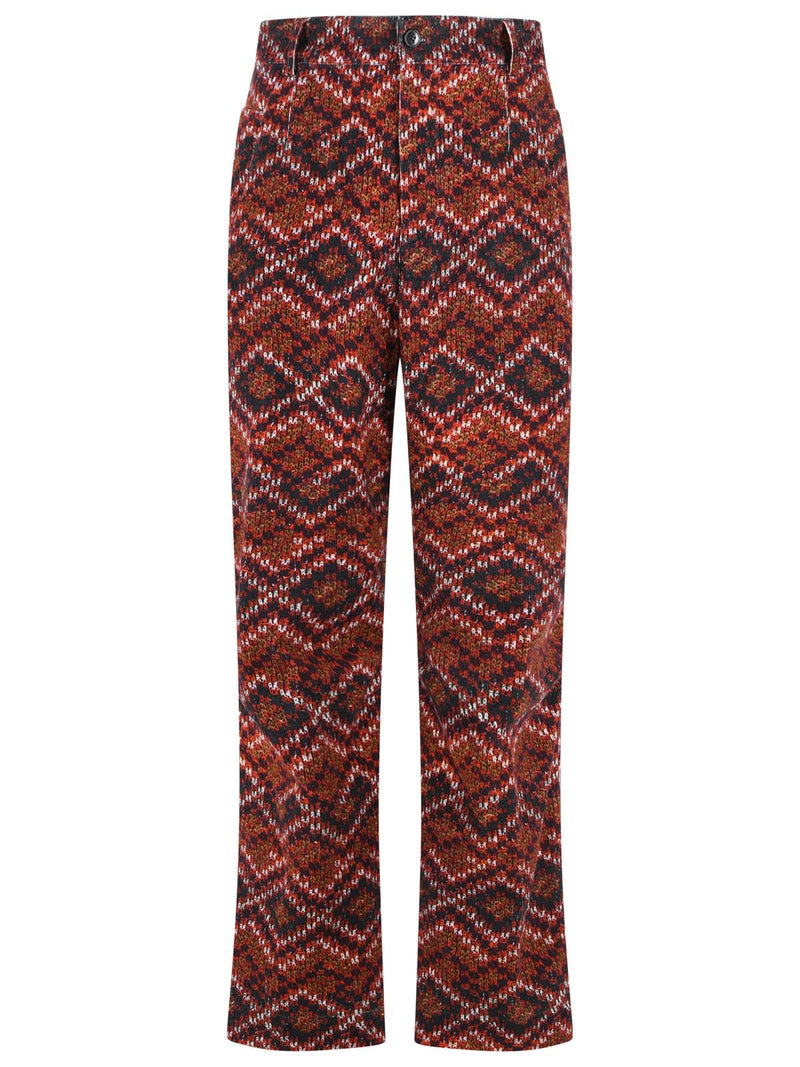 Dries Van Noten Dries Van Noten PENCKS Red Cotton Pants - World Class Fashion