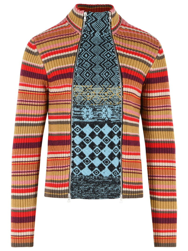 Dries Van Noten Dries Van Noten 'MACAU' Multi Wool Sweater Red - World Class Fashion