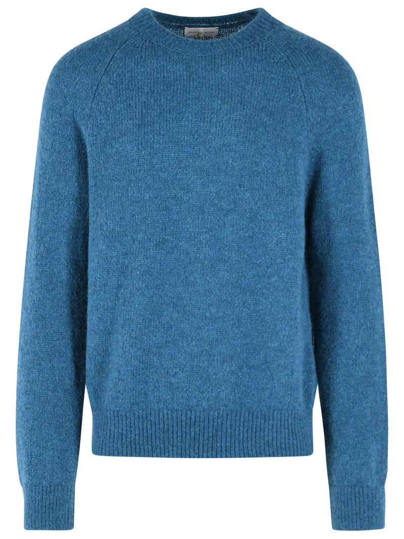 Dries Van Noten Dries Van Noten 'MELBOURNE' Blue Alpaca Blend Sweater - World Class Fashion