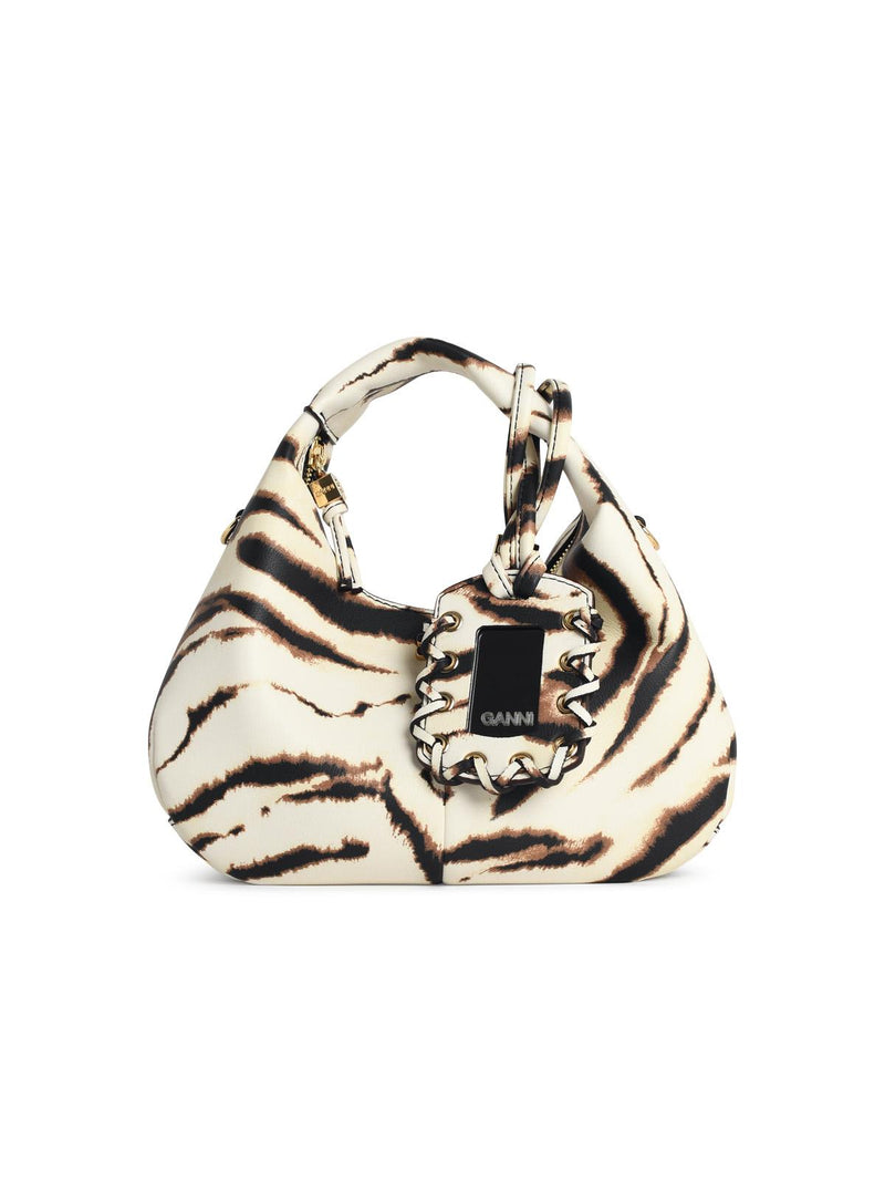 Ganni Ganni Zebra Eco Leather Mini Hobo Bag - World Class Fashion