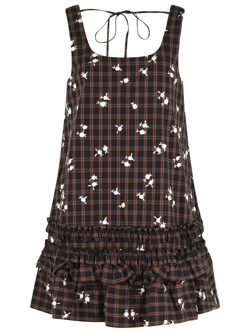 Ganni Ganni Cotton Mini Dress Brown Women - World Class Fashion