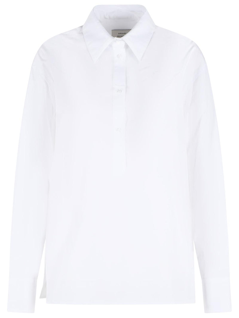 Loulou De Saison Loulou De Saison Colin Oversize White Polo Shirt - World Class Fashion