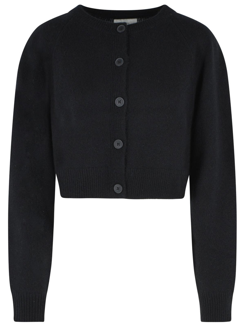 Loulou De Saison Loulou De Saison HEIKE Cropped Black Cashmere Cardigan - World Class Fashion
