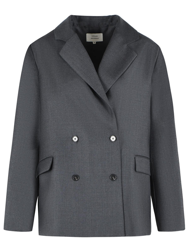 Loulou De Saison Loulou De Saison DONAU Grey Virgin Wool Blazer - World Class Fashion