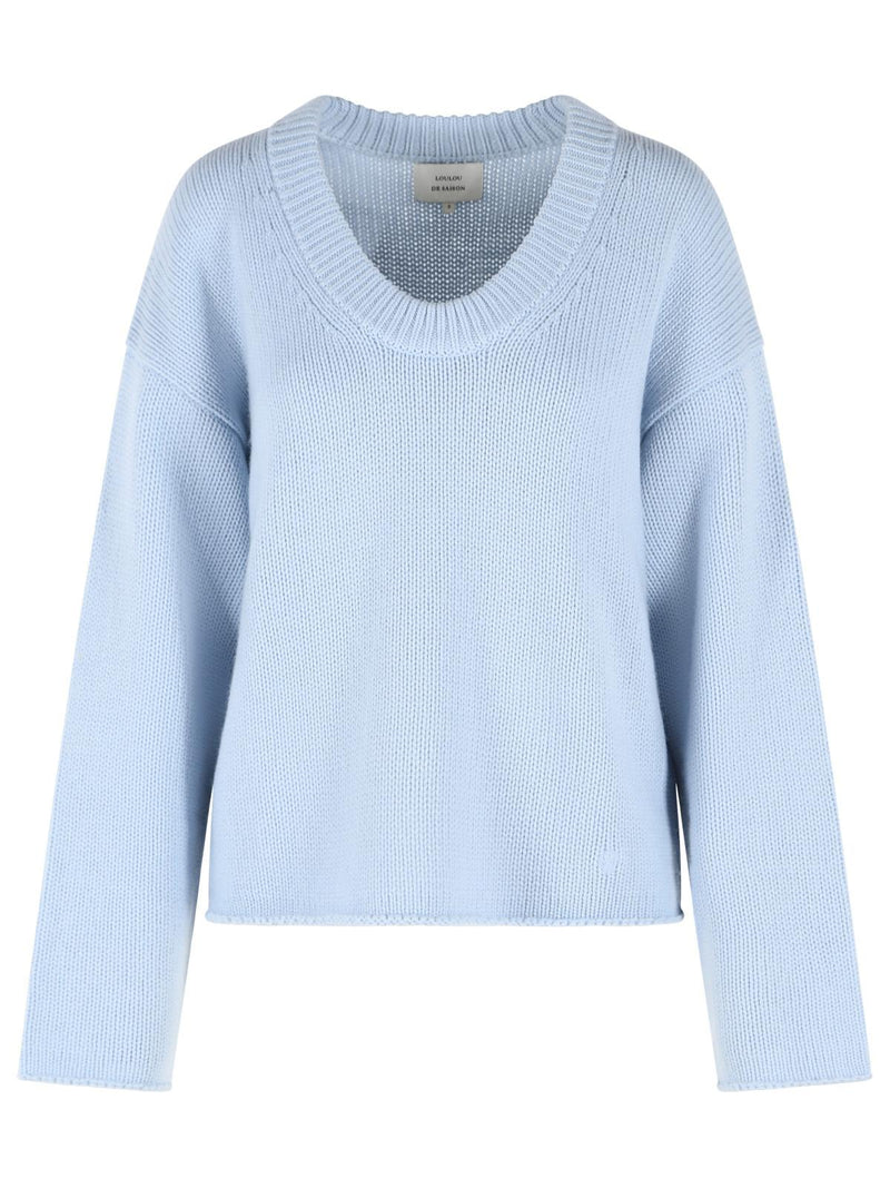 Loulou De Saison Loulou De Saison 'DERRY' Light Blue Cashmere Sweater - World Class Fashion