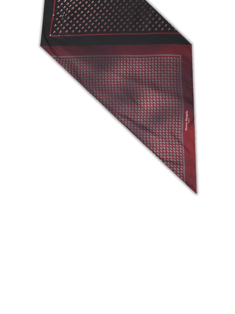 Maison Margiela Maison Margiela Silk Scarf Black Burgundy - World Class Fashion