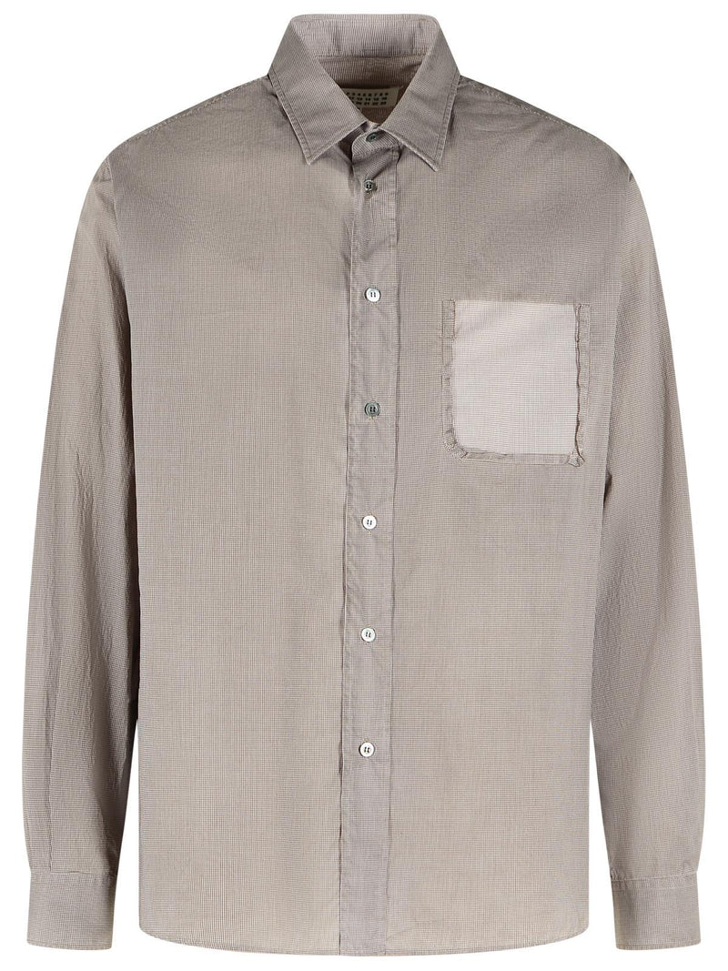 Maison Margiela Maison Margiela 'MEMORY' Dark Beige Cotton Shirt - World Class Fashion