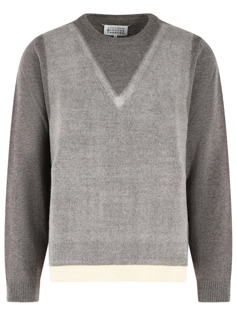Maison Margiela Maison Margiela FUSED Beige Virgin Wool Sweater - World Class Fashion