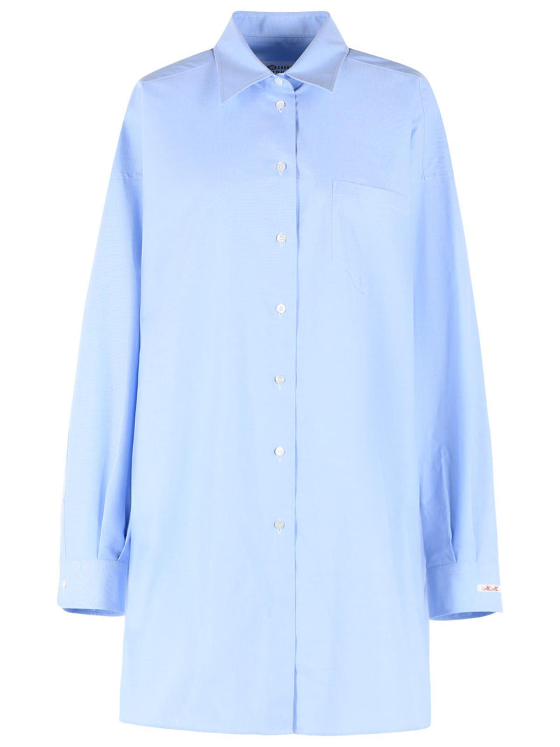 Maison Margiela Maison Margiela Light Blue Cotton Shirt Women - World Class Fashion