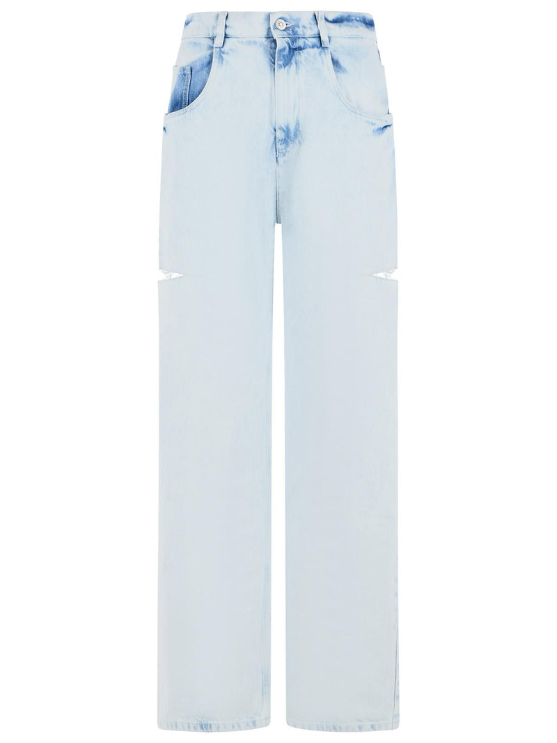 Maison Margiela Maison Margiela Cut-Out Light Blue Denim Jeans - World Class Fashion