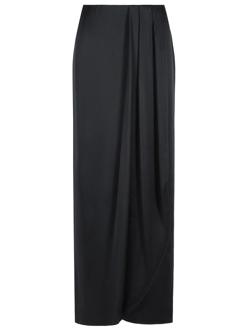 Maison Margiela Maison Margiela Silk Blend Midi Skirt Black Women - World Class Fashion