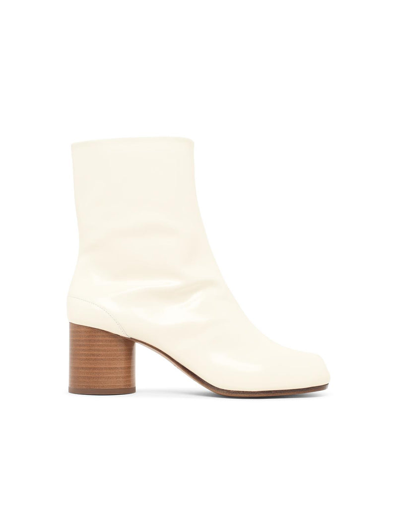 Maison Margiela Maison Margiela Tabi White Leather Ankle Boots - World Class Fashion