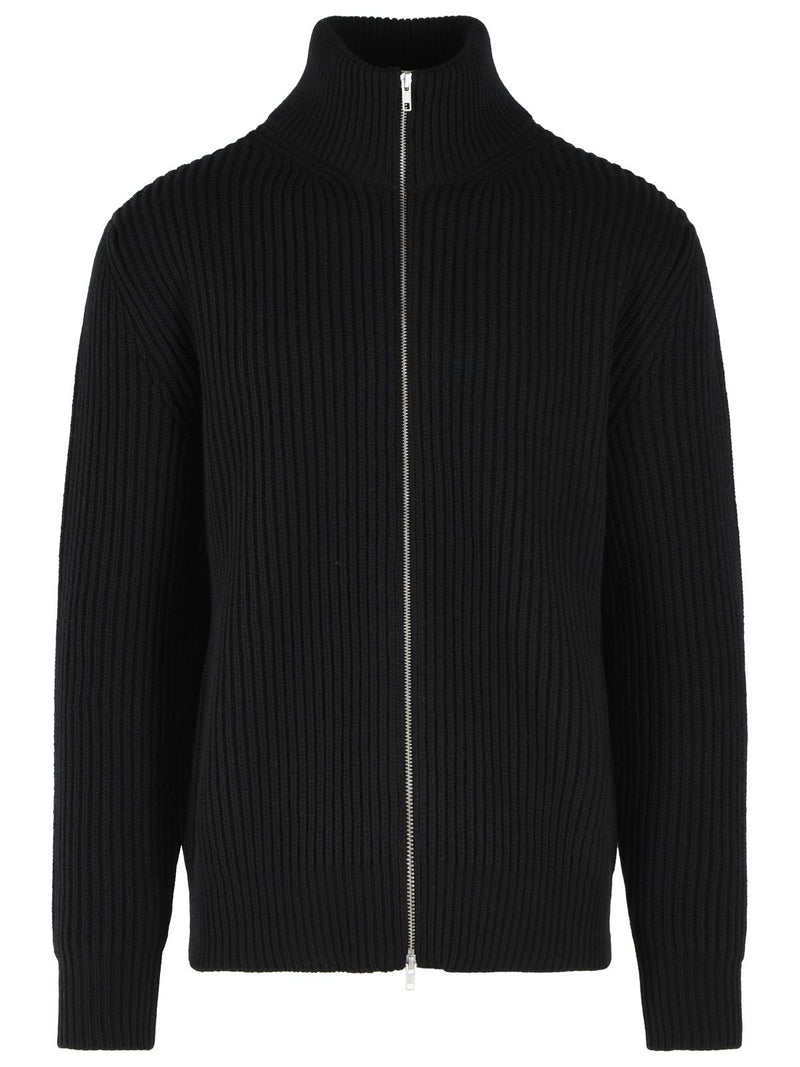 MM6 Maison Margiela Mm6 Maison Margiela Black Wool Blend Cardigan - World Class Fashion