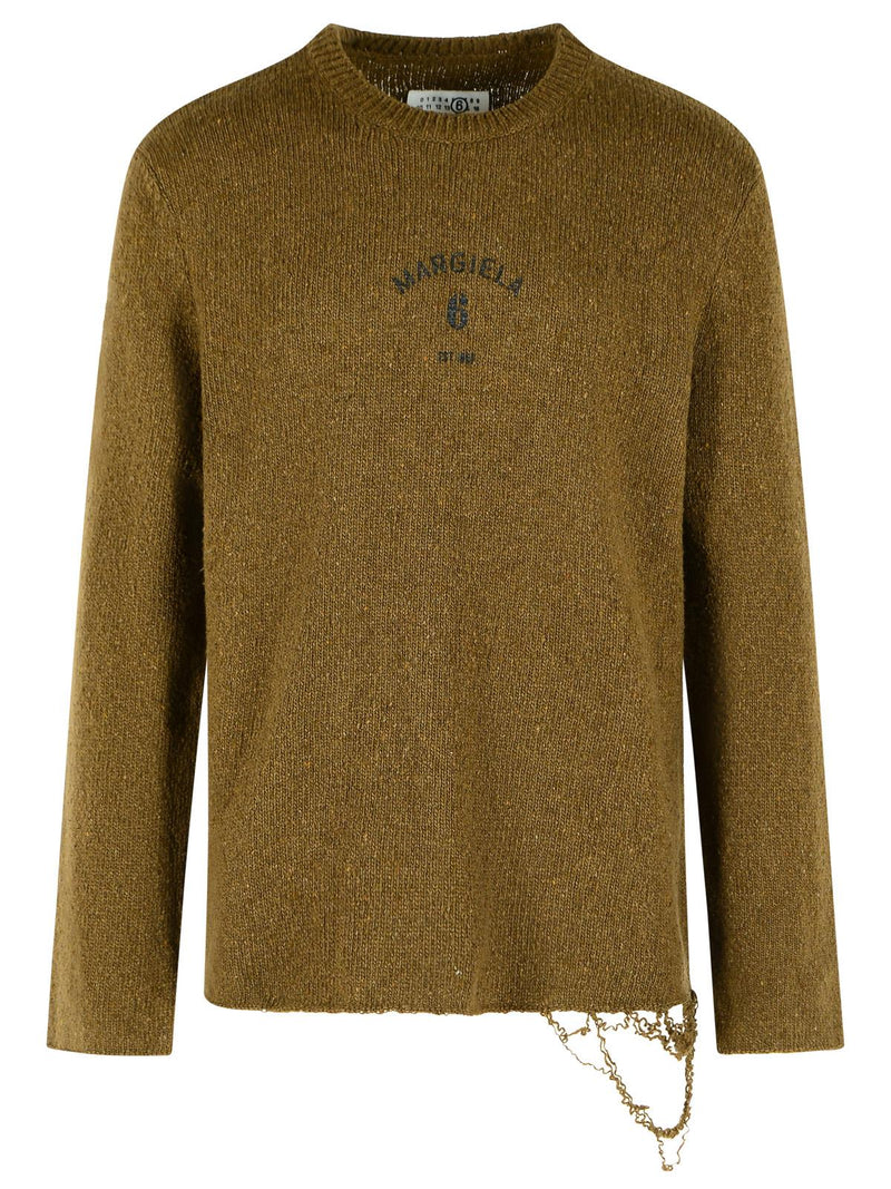MM6 Maison Margiela Mm6 Maison Margiela Green Wool Blend Sweater - World Class Fashion
