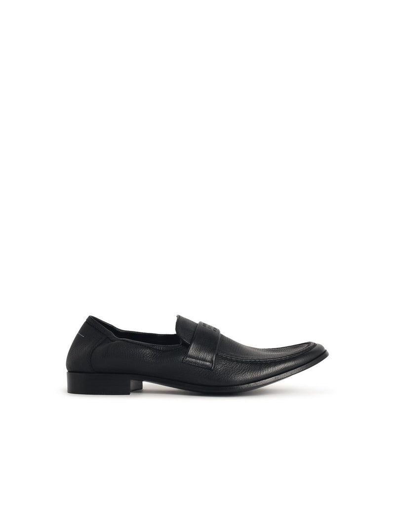 MM6 Maison Margiela Mm6 Maison Margiela Black 'SWING-TOE' Leather Moccasins - World Class Fashion
