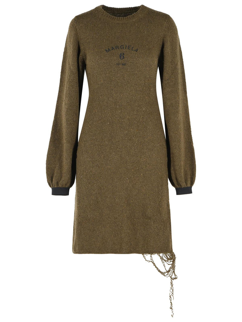 MM6 Maison Margiela MM6 Maison Margiela Wool Blend Midi Dress Green - World Class Fashion