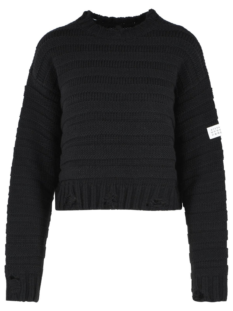 MM6 Maison Margiela MM6 Maison Margiela Virgin Wool Blend Sweater Black - World Class Fashion