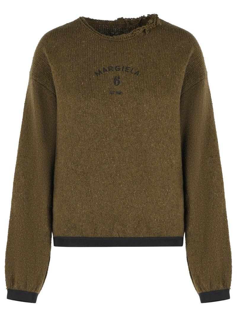 MM6 Maison Margiela MM6 Maison Margiela Wool Blend Sweater Green - World Class Fashion