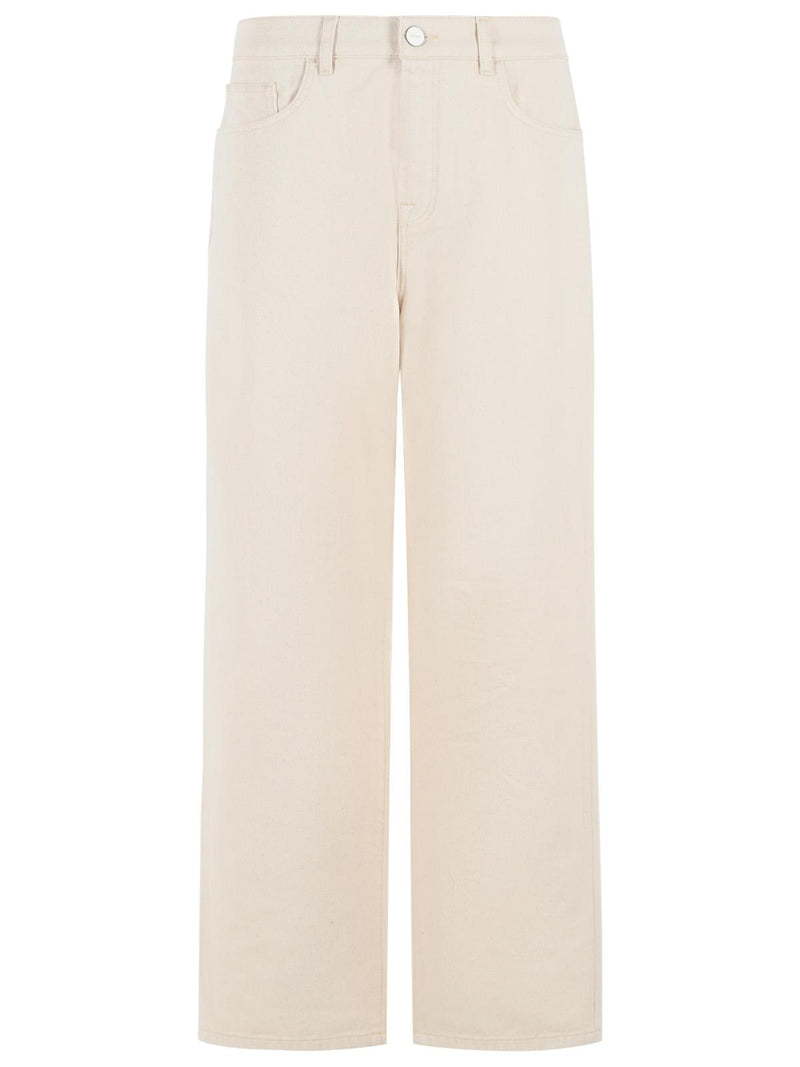 Róhe Róhe 'BRUUN' Baggy Jeans Cream Cotton Women - World Class Fashion
