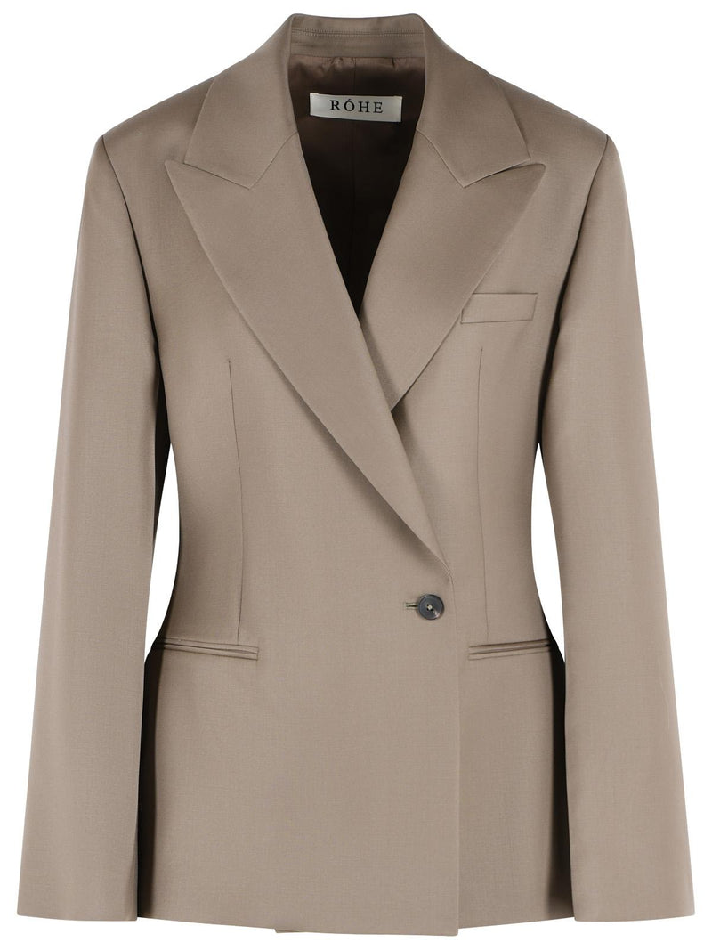 Róhe Róhe HOURGLASS Brown Virgin Wool Blazer - World Class Fashion
