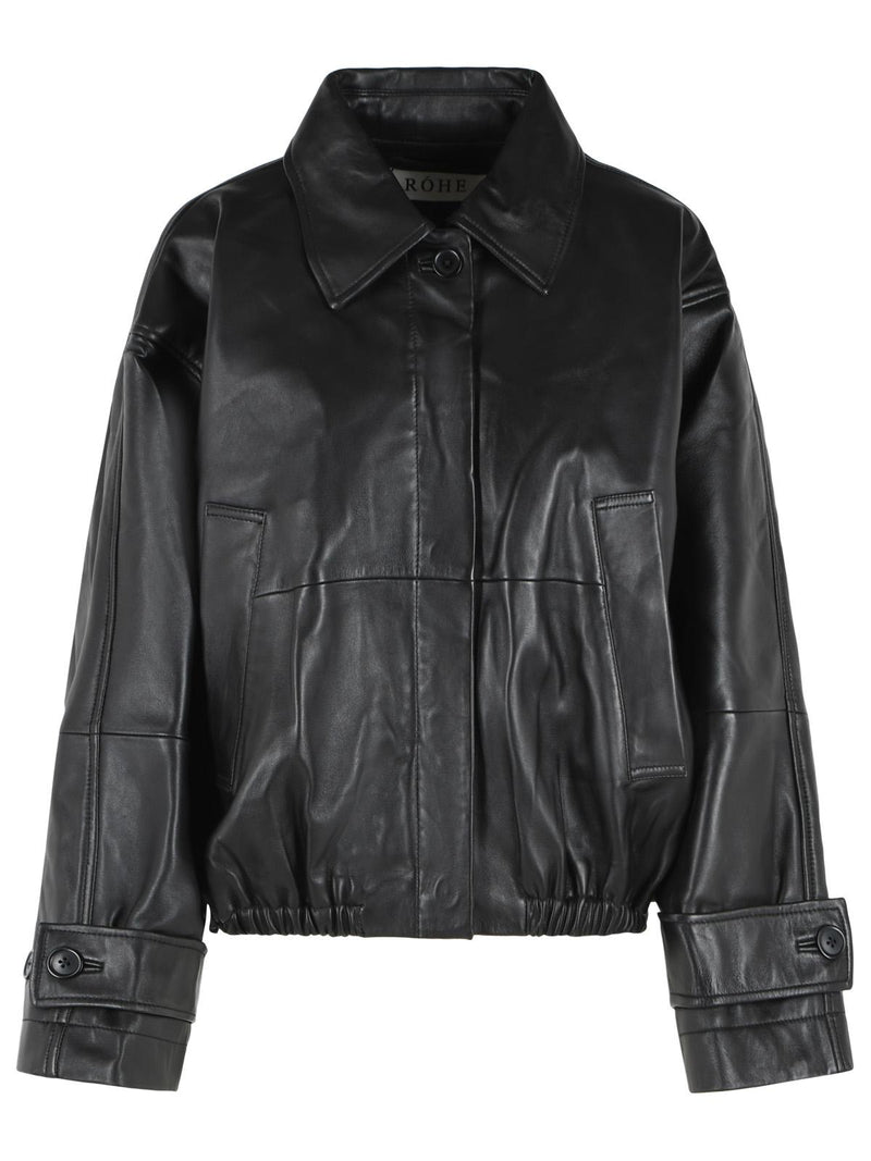 Róhe Róhe Black Leather Jacket Women - World Class Fashion