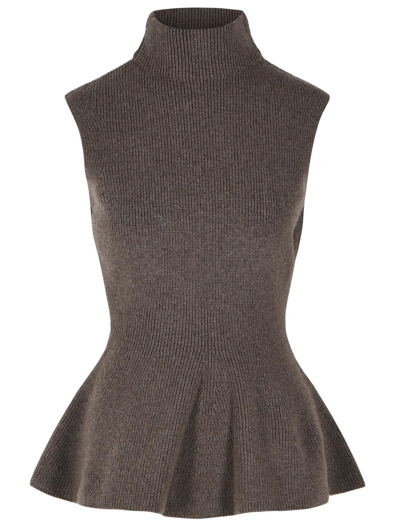 Róhe Róhe Sculptural Brown Wool Cashmere Vest Women - World Class Fashion