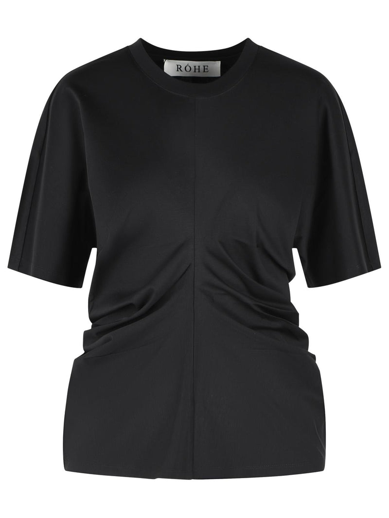 Róhe Róhe Draped Polo Shirt Black Women - World Class Fashion