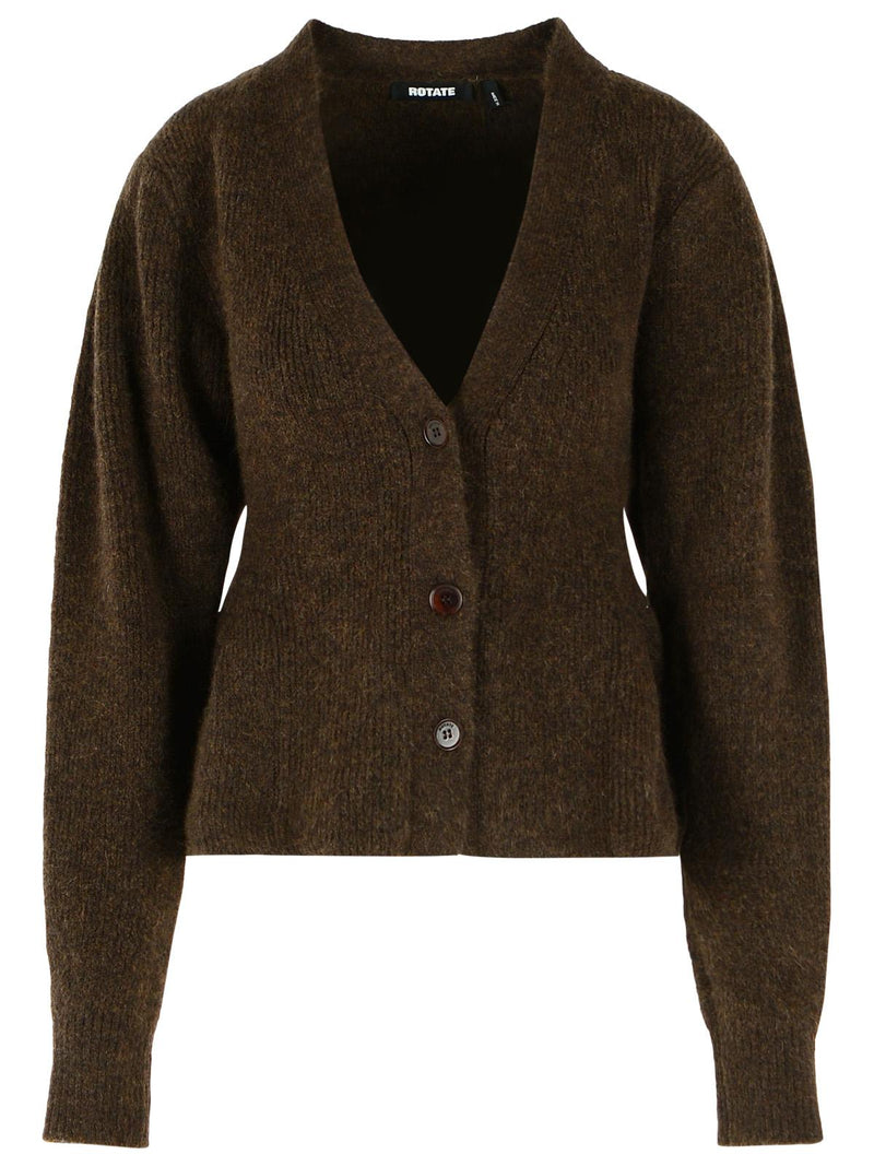 Rotate Rotate Alpaca Blend Cardigan Brown Women - World Class Fashion