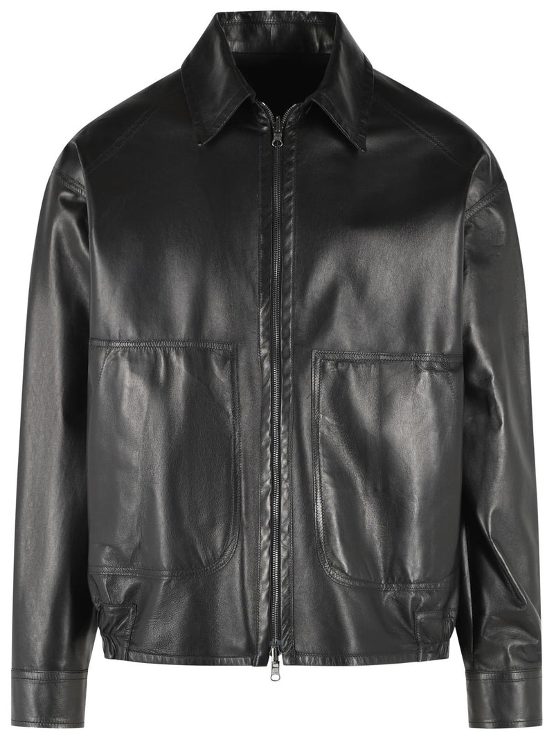 Salvatore Santoro Salvatore Santoro Leather Jacket Black Men - World Class Fashion