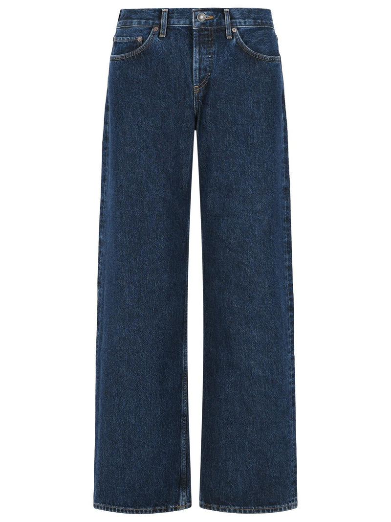 Agolde Agolde 'LOW Rise' Blue Denim Jeans - World Class Fashion