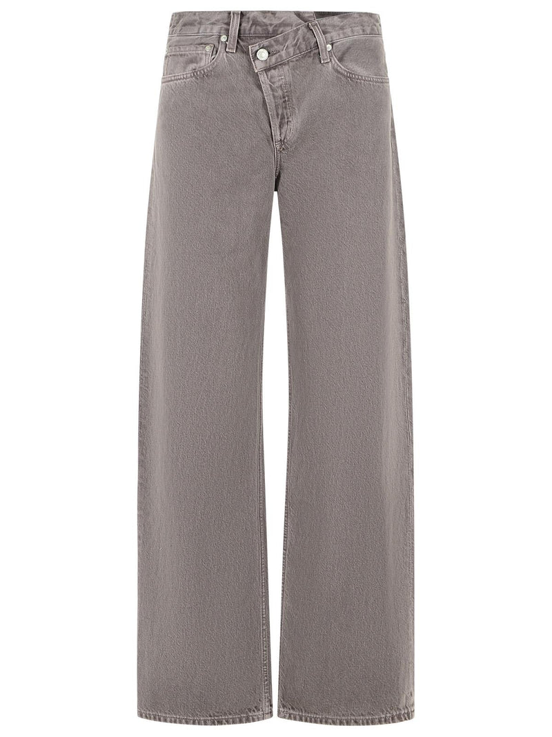 Agolde Agolde Arc Criss Cross Purple Cotton Jeans - World Class Fashion