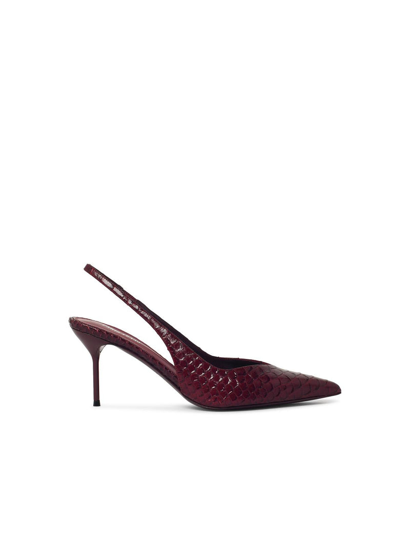 Paris Texas Paris Texas LIDIA 70 Deep Red Leather Slingbacks - World Class Fashion