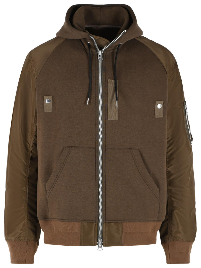 Sacai Sacai Cotton Blend Sweatshirt Brown Men - World Class Fashion