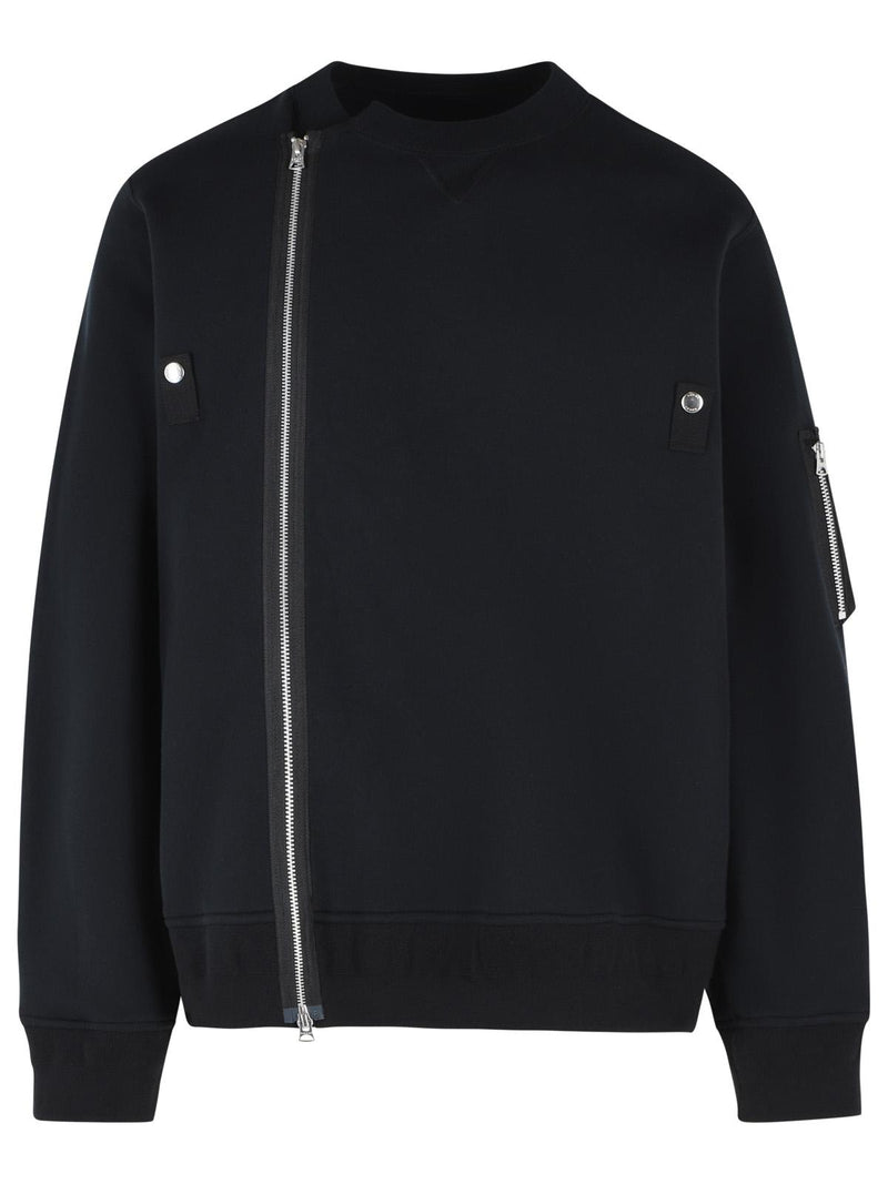 Sacai Sacai Cotton Blend Sweatshirt Black Men - World Class Fashion