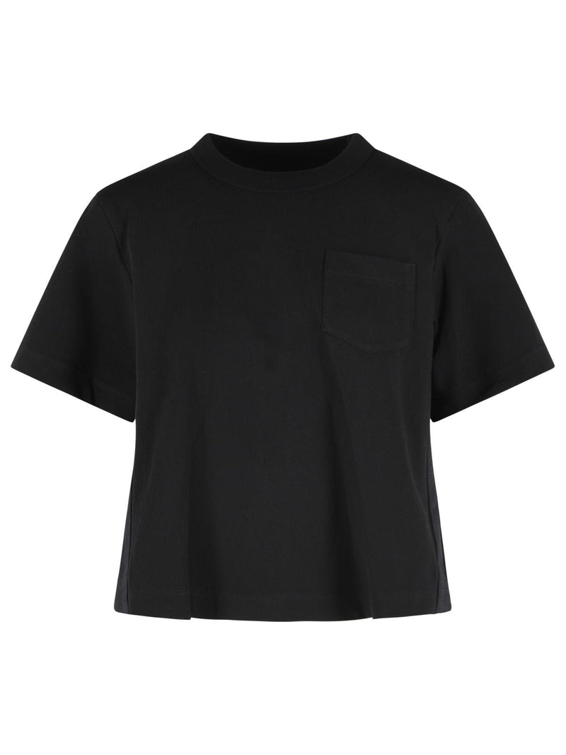 Sacai Sacai Black Cotton Polo Shirt Women - World Class Fashion