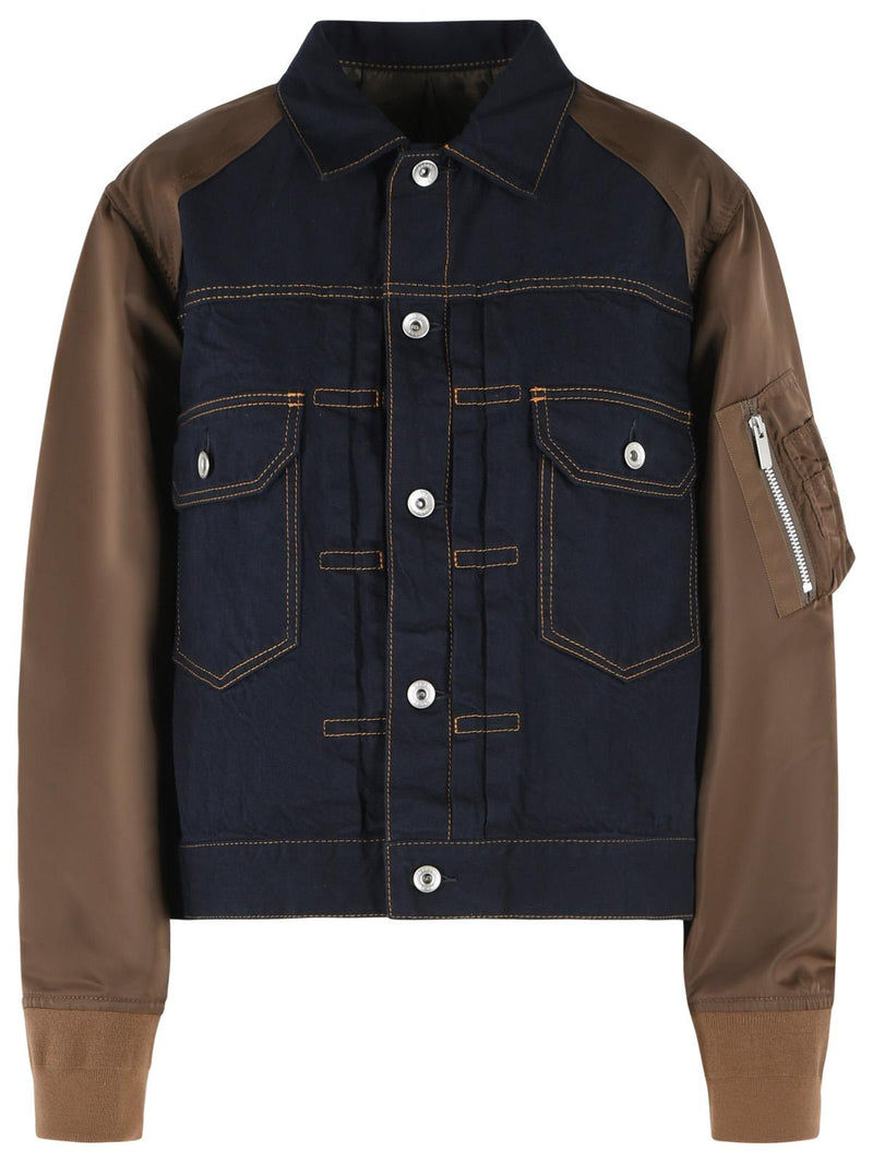Sacai Sacai Cotton Polyester Jacket Navy Women - World Class Fashion